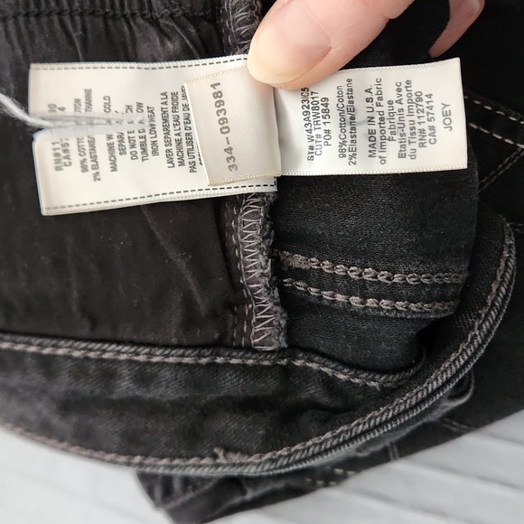 True Religion Joey Frayed Black Jeans Shorts - Picture 8 of 10